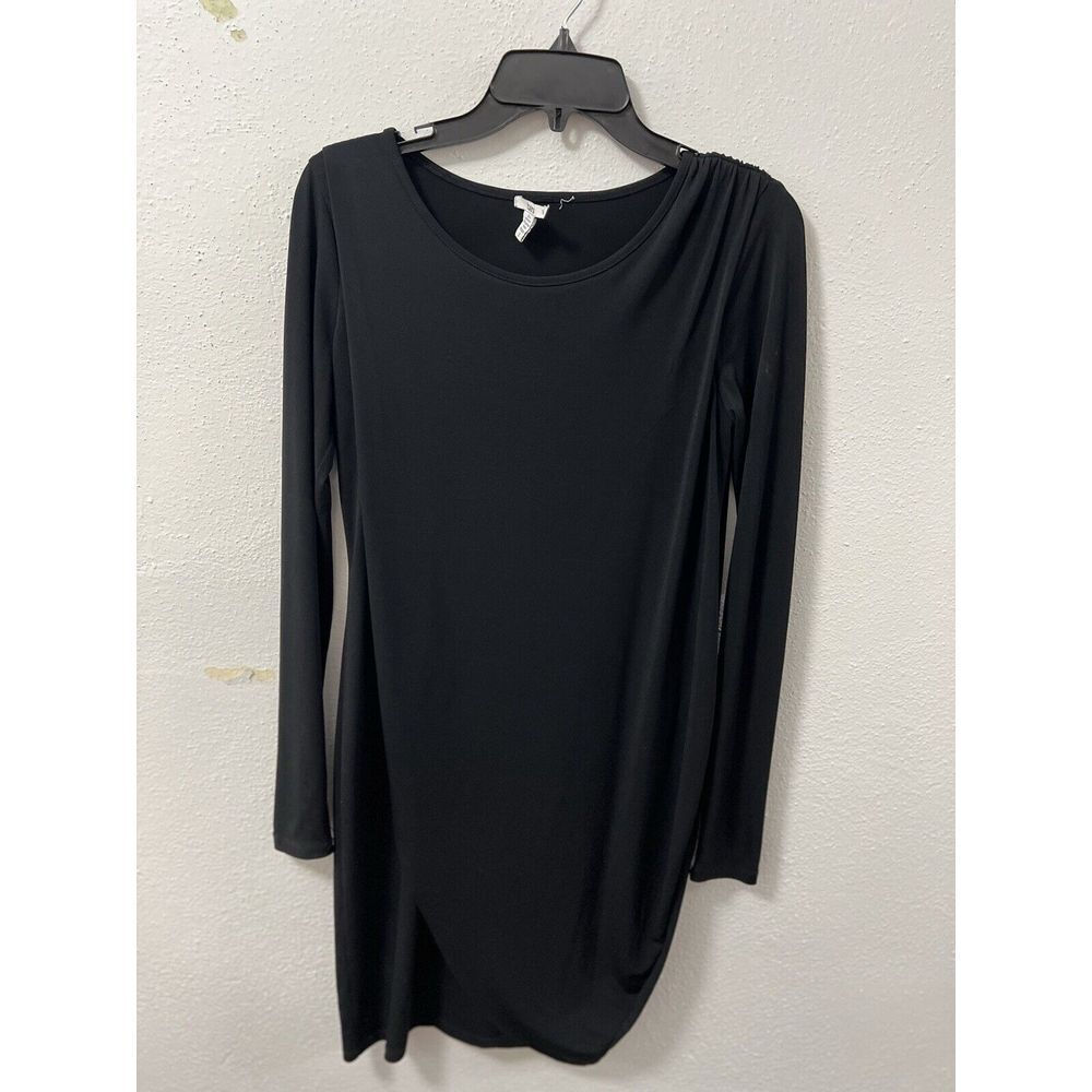 Bar III Women's Size Small Overlay Long-Sleeve‎ Bodycon Dress, Black